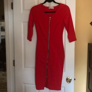 New Toms Ware red dress with black zipper.